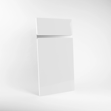 Porte de cuisine sur-mesure brillante poignée alu en polymère, façade lisse moderne facile à entretenir - Blanc Neige Brillant