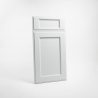 Porte de cuisine shaker sur-mesure mat, encadrement mouluré anti-trace en polymère - Blanc Anti-trace