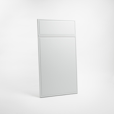 Porte de cuisine moulurée sur-mesure mat, fine moulure intemporelle anti-trace en polymère - Blanc Anti-trace