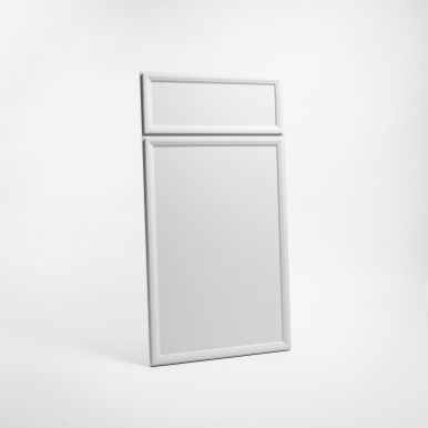 Porte de cuisine moulurée sur-mesure, contour mouluré anti-trace de doigts en polymère - Blanc Anti-trace