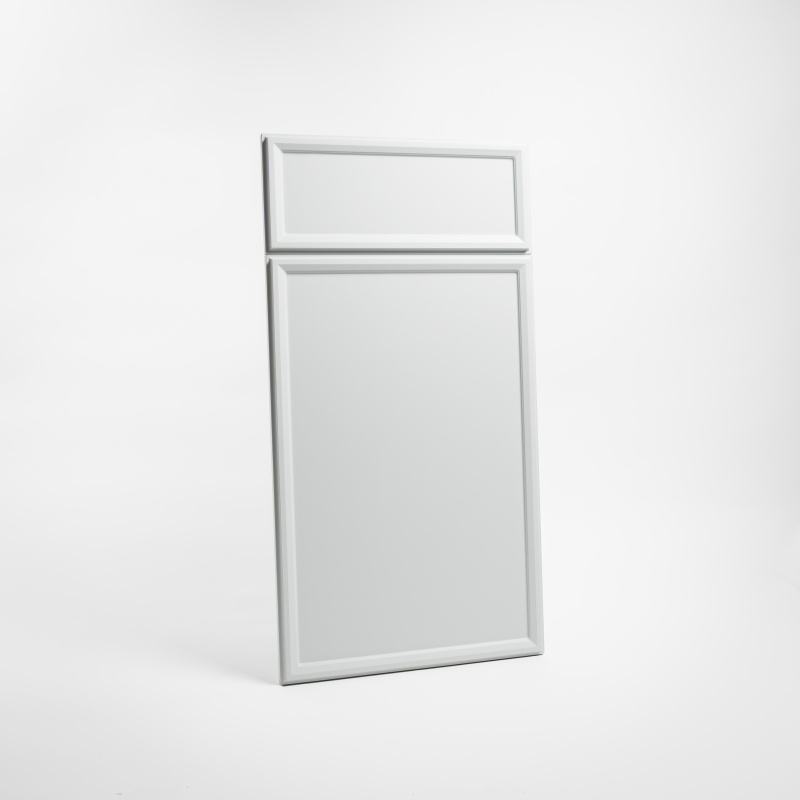 Porte de cuisine moulurée sur-mesure, contour mouluré anti-trace de doigts en polymère - Blanc Anti-trace
