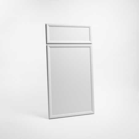 Porte de cuisine moulurée sur-mesure, contour mouluré anti-trace de doigts en polymère - Blanc Anti-trace