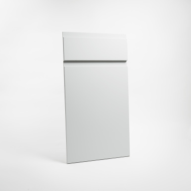 Porte cuisine anti-trace de doigts sur-mesure à poignée intégrée U-Shape, polymère mat - Blanc Anti-trace