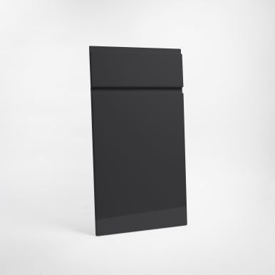 Porte cuisine sur-mesure à poignée intégrée U-Shape, polymère mat - Anthracite Brillant