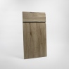 Porte de cuisine effet bois lisse sur-mesure à poignée intégrée, style scandinave en polymère - Chêne Cendré