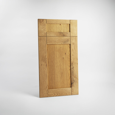 Porte de cuisine en bois véritable sur-mesure, façade à cadre en placage bois massif premium