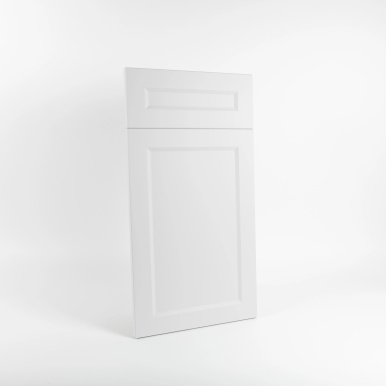 Façade de cuisine à encadrement sur-mesure mate, style industriel urbain en polymère - Blanc Soie
