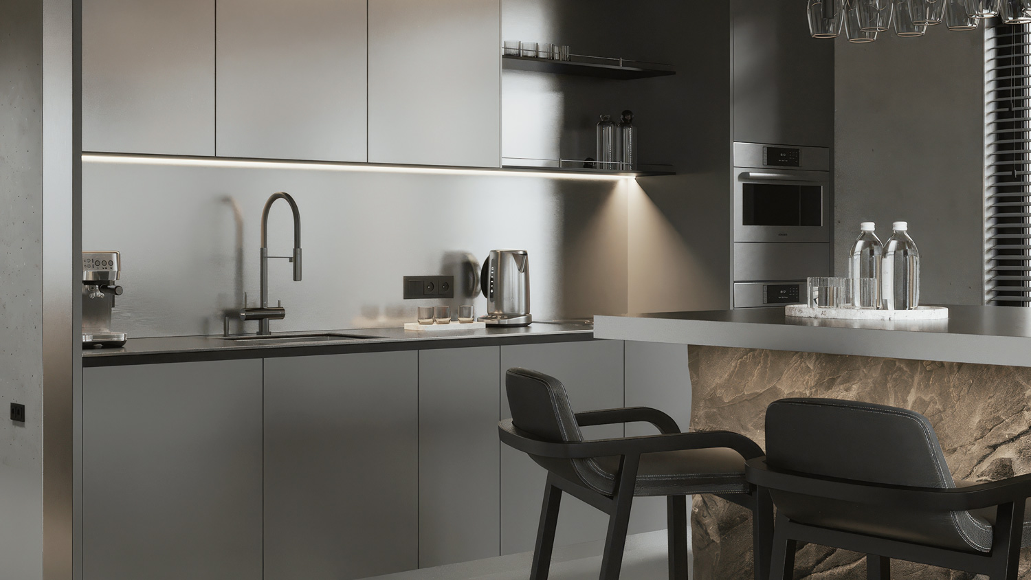 cuisine foncée noire